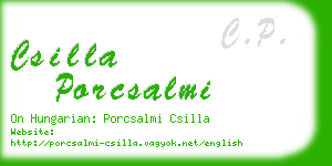 csilla porcsalmi business card